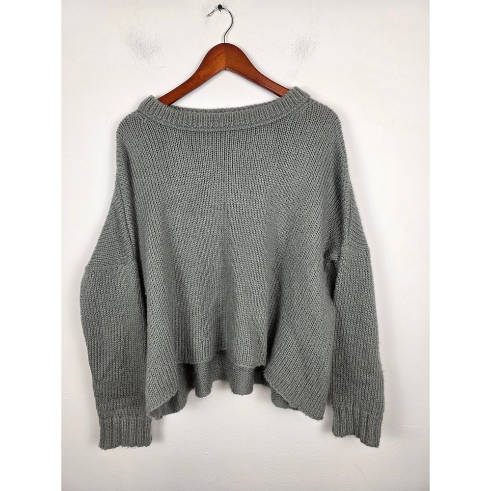 Wooden Ships Paola Buendia Gray Mohair Wool Cropped Chunky Knit Sweater XS